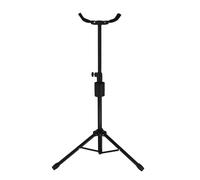 Uqezagpa Treppiedi pieghevole per chitarra con 2 supporti per il collo, supporto regolabile per chitarra da pavimento strumento musicale portatile