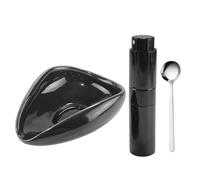 Uqezagpa Unico set di visualizzazione campione di fagioli in ceramica di dimensioni multiple cucchiaio e piatto per fagioli cotti per degustazione professionale strumento di degustazione caffè