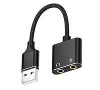 Uqezagpa USB Scheda audio esterna 2 in 1 auricolare e microfono cavo adattatore audio HiFi Sound per il gioco