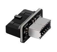 Uqezagpa USB3.0 19/20Pin Presa Giunto di Sterzo Desktop Computer Scheda Madre Supporto Pin Verticale 90 Gradi Spina a Gomito Porta Interno Verticale Header Splitter