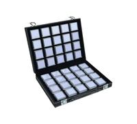 Uqezagpa Vassoi moderni con scomparti in acrilico bianco con piccole scatole quadrate per gemme con finestra trasparente