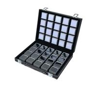 Uqezagpa Vassoi moderni con scomparti in acrilico bianco con piccole scatole quadrate per gemme con finestra trasparente