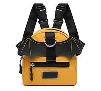 Uqezagpa Zaino da trekking in tela per cani con ali di pipistrello, borsa da sella per cuccioli di piccola taglia, accessori per animali domestici, imbracatura per, Giallo, One Size