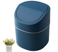 UQMIQURA Pattumiera da scrivania, 2 l, piccolo cestino per la spazzatura da tavolo, mini cestino per la spazzatura da tavolo con coperchio, mini pattumiera per tavoli da toeletta, scrivanie, comodini,