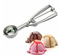 UQMIQURA Porzionatore per gelato in acciaio inox, 6 cm, con grilletto e impugnatura comoda, per palline di gelato, cottura e melone