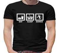 UQSQYDIYO Men's Eat Sleep Dance Mens T-Shirt Dancer Dancing Ballroom Ballet Tap T-Shirt-Black