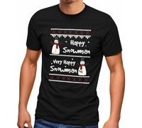 UQSQYDIYO Mens T Shirt Ugly Christmas Very Happy Christmas Fun Shirt Men T Shirt Black