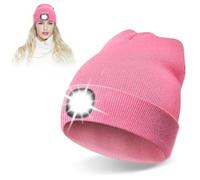 UQTUKO Cappello con Luce, Cappello Lavorato a Maglia con Luce Cappello Illuminato Ricaricabile USB Cappello Invernale Berretto con Luce LED per Uomo Donna per Pesca, Jogging, Campeggio Running