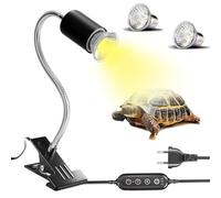 UQTUKO Lampada riscaldante Tartaruga, Rettili Lampada Tartaruga Terrestre con Timer und 2 UVA UVB 50W Lampada Terrario con morsetto girevole a 360° Lampada Riscaldante per Rettili, Tartaruga, Serpente