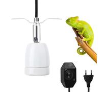 UQTUKO portalampada rettile, E27 lampada riscaldante tartarughe in ceramica con interruttore girevole a 360° lampada riscaldante portalampada riscaldante rettili (senza lampadina)