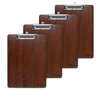 Uquelic 4 Pcs Legno Portablocco Clipboard A5 Cartella Porta Menu Clip A5 con Clip Robusta e Foro per Appendere