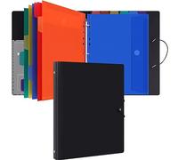 Uquelic Cartellina Portadocumenti A4 con 12 Buste Trasparenti, Faldoni Portadocumenti, Raccoglitore Documenti (Nero)