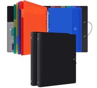 Uquelic Cartellina Portadocumenti A4 con 12 Buste Trasparenti, Faldoni Portadocumenti, Raccoglitore Documenti (Nero 2)