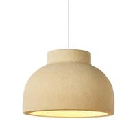 UQVUFIYJ Lampada a Sospensione Giapponese in Cemento Wabi Sabi, Lampada a Sospensione in Resina, Elegante Lampada a Sospensione a Cupola in Ceramica E26/E27 con Altezza Regolabile(Beige,11.8in)