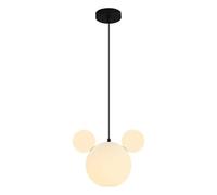 UQVUFIYJ Lampadario a forma di Topolino bianco latte con testa grande, for camera da letto dei bambini, sala da pranzo, soggiorno, lampada a sospensione, LED E27, sorgente luminosa a tre colori, lampa