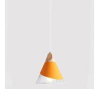 UQVUFIYJ Lampadario Moderno colorato, lampadario Decorativo in Legno, lampadario Industriale Moderno e Semplice, lampadario a Sospensione con Testa Singola E27(Orange)