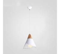 UQVUFIYJ Lampadario Moderno colorato, lampadario Decorativo in Legno, lampadario Industriale Moderno e Semplice, lampadario a Sospensione con Testa Singola E27(White)