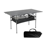 UQVUFIYJ Tavolo pieghevole da esterno con borsa in rete Resistente e forte capacità di carico Campeggio Trekking Zaino in spalla Picnic BBQ Tavolo portatile Tavolo da campeggio esterno nero Tavolo da