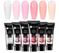 UR SUGAR Polygel 90g, Kit Gel Extension 6 Colori Rosa Trasparente Glitter per Costruzione Unghie UV, Acrilico per Manicure Nail Art Principiante e Professionale