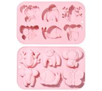 UR URLIFEHALL 2 Pezzi Stampi in Silicone per Insetti Animali a Forma di Farfalla Elefante Stampi per Cioccolato per Decorazione Torte Caramelle Budino Biscotti Sapone