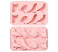 UR URLIFEHALL 2 Stampi in Silicone a Forma di Uccelli, Stampi per Cioccolato a Forma di Gufo e Piccione per la Cottura di Fondant, Caramelle Fai-da-Te, Gelatina, Ghiaccio e Decorazione di Torte