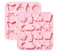 UR URLIFEHALL 2 stampi in silicone a tema campagna, a forma di farfalla e stella, stampi per fondente per cioccolato, biscotti, stampi da forno riutilizzabili