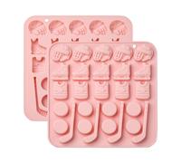 UR URLIFEHALL 2 stampi in silicone a tema hockey a forma di palla sportiva a forma di casco per cioccolatini per torte, caramelle, budini, sapone, candele artigianali