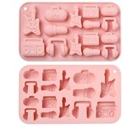 UR URLIFEHALL 2 stampi in silicone a tema musicale per chitarra, audio, microfono, cioccolato, gelatina, caramelle, decorazione per torte, biscotti, dessert
