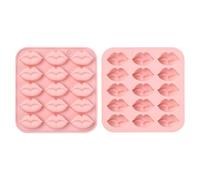 UR URLIFEHALL 2 stampi in silicone per labbra, 15 cavità, a forma di labbra bacio, stampi per cioccolato, decorazioni per torte, fondente, caramelle, gelatine, cubetti di ghiaccio