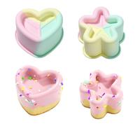 UR URLIFEHALL 2 stampi in silicone per torte, a forma di cuore, stella, stampi per torte, muffin, brownie, caramelle, sapone, biscotti, cubetti di ghiaccio