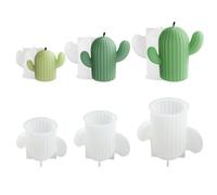 UR URLIFEHALL 3 Pezzi 3 Stili Stampi per Candele Cactus Stampi per Piante Succulente 3D in Resina Epossidica per Aromaterapia Sapone Candele Casa Tavolo Artigianato Decorazione