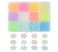 UR URLIFEHALL 3360 perline in vetro luminose, 12 colori, 8/0, da 3 mm, che si illuminano al buio, per la creazione di gioielli, fai da te, regali