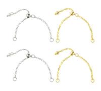 UR URLIFEHALL 4 catene di estensione regolabili in ottone argento/oro, per la creazione di gioielli, artigianato, collane, bracciali