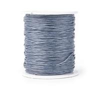 UR URLIFEHALL Cordoncino di cotone cerato per macramè, 90 m x 1 mm, per la creazione di gioielli e artigianato in pelle, colore grigio, 90 m x 1 mm