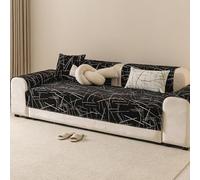 UracOn Copridivano Magnetico - Non-Slip Couch Cover Divano Fodera per Divano Angolare a l 3/2/4 Posti - Copri Divano Lavabile - Adatto a Tutte le Stagioni (Nero -70 x 150cm)