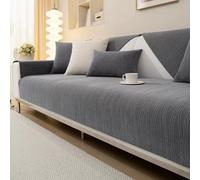 UracOn Copridivano Magnetico - Non-Slip Couch Cover Divano Fodera per Divano Angolare a l 3/2/4 Posti - Copri Divano Lavabile - Adatto a Tutte le Stagioni (Grigio Scuro - 90 x 210cm)