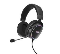 uRage Cuffie da gioco SoundZ 800.7.1 V2 7.1 Virtual Surround Soundund, cuffie cablate multipiattaforma per PS5/PC, cavo USB da 2 m, colore: Nero