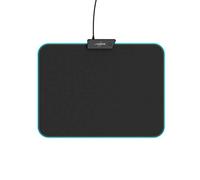 uRage Tappetino per Mouse da Gioco Lethality 200 Illuminated, Nero, con Rivestimento Antiscivolo, per Un rapido Movimento, con Illuminazione a LED, Cavo 35 x 26 cm