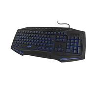 uRage Tastiera Gaming Retroilluminata (Clavier Gamer Silenzioso, Retroilluminazione 7 Colori, Anti-Ghosting, Win-Lock, AZERTY, Wired Poggia Polso, 4 Tasti Macro, 12 Tasti Funzioni Dirte) Nero