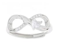 Urania Preziosi - ANELLO INFINITO MM 8 E PUNTO LUCE MM 3 IN ARGENTO 925 R1832