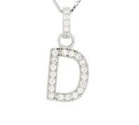Urania Preziosi - PENDENTE LETTERA D MM 14 IN ARGENTO ZIRCONATO + CATENA P1059D
