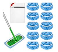 URAQT 10 Pezzi Panni Riutilizzabili per Swiffer Sweeper Mop, Cuscinetti in microfibra, Panni Cuscinetti per Mocio in Microfibra di Ricambio,Straccio Lavapavimenti per Pavimenti Asciutti/Bagnati, blu