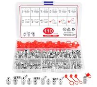 URAQT 110 Pezzi Set di Ingrassatori, Grasso Raccordo Assortimento, Ingrassatori Testine M6 M8 M10 in Dritto e Angolato 45° 90°per Raccordo, Kit di Ingrassatoris, per Attrezzature Meccaniche