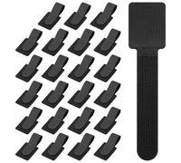URAQT 24 Pezzi Fascette Riutilizzabili, 15cm Stringicavo Regolabili, Cinghie Fermacavi per Cable Management, Organizzatore Cavi per la Gestione dei Cavi in Casa, Ufficio, Giardino e Altro- Nero