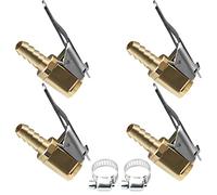 URAQT 4 Pezzi Connettore Valvola Mandrini Pneumatica Universale, 8mm Air Chuck Pneumatico per Auto Adattatore a sgancio rapido in Ottone Clip-on, per Gonfiatori Pompa d'Aria Compressore Macchina