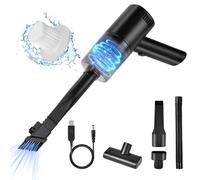 URAQT Aspirapolvere Auto, 5000PA Aspirabriciole Senza Fili 3 in 1 Aspirapolvere Portatile, Aspirapolvere Piccolo Usb Ricaricabile Aspirabriciole Potente per Casa, Macchina, Ufficio(Stile Senza Fili)