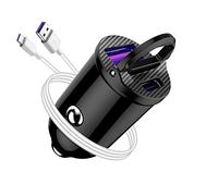 URAQT Caricabatterie Auto USB, [USB C 30W+USB A 30W] 2 Porte Caricabatterie da Auto e Cavo USB C, Ricarica Rapida Caricatore USB da Auto USB 3.0 per i14 13 12 Pro Max Huawei i/Pad Mac/Book Air/Pods
