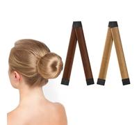 URAQT Chignon per Ciambella, 2 Pezzi Chignon Facile Per Capelli Chignon Bun Maker, Fashion Hair Styling Clip Hairstyle DIY Tool per Ragazza Donne (Marrone rossiccio + Oro)