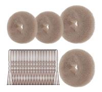 URAQT Ciambelle per Chignon, 4 Pz Chignon Facile per Capelli e 30 Clip a Forma di U, Chignon a Ciambella per Bambine e Donne, Magic Hair Bun Maker per Acconciature Chignon, 2*6cm+2*8cm (Albicocca)