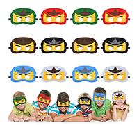 URAQT Cosplay Maschere per Bambini, 12 Pezzi Supereroi Maschere Maschera di Feltro con Corda Elastica, Maschere da Festa Maschere Carnevale per Bambini Adulti, Gadget Carnevale